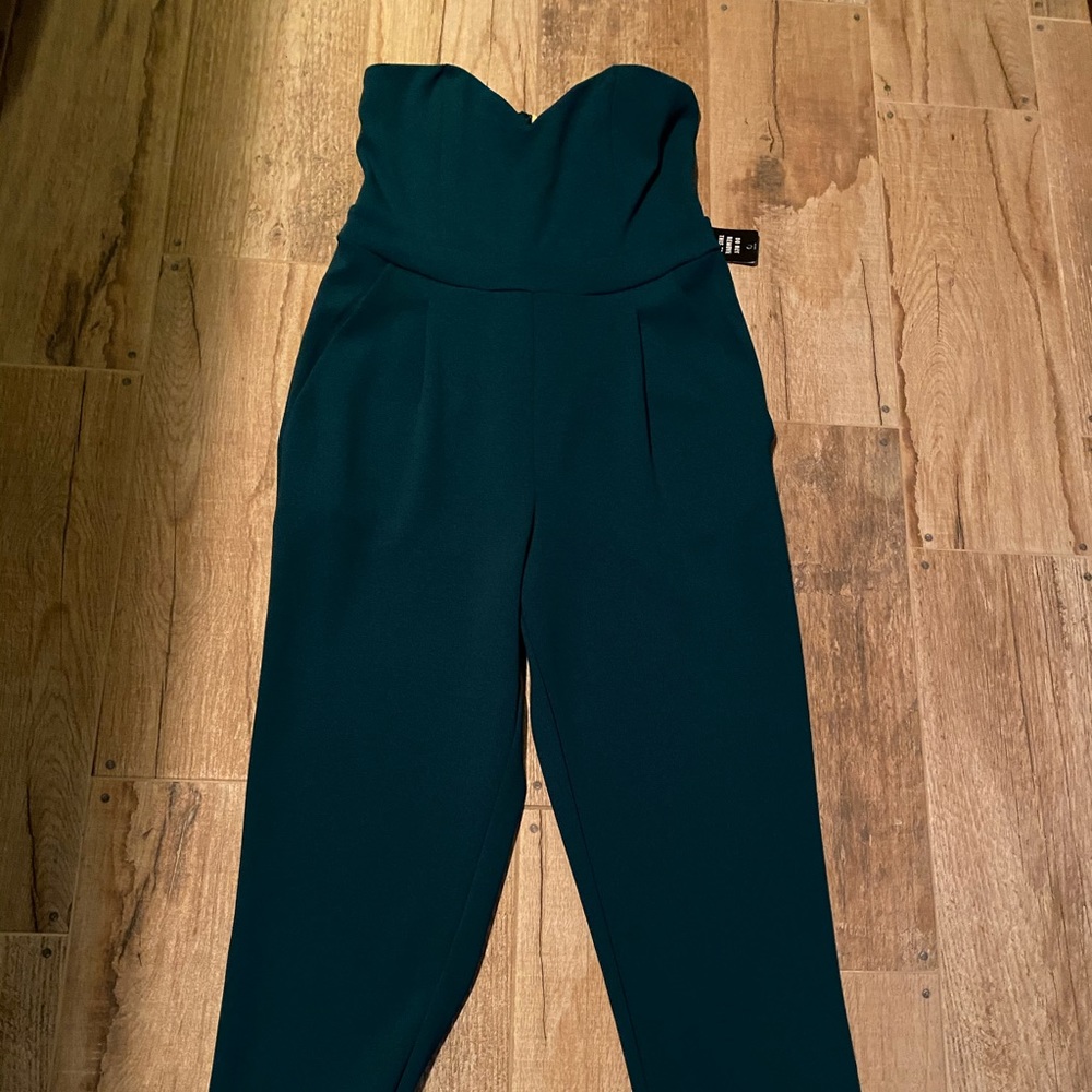Express Emerald Green Jumpsuit - Heart Shaped Top